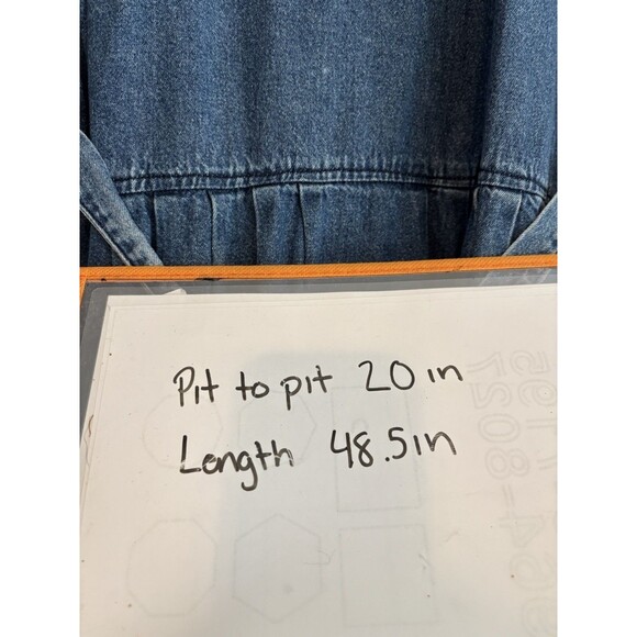 Vintage Olivia Rose Long Maxi Denim Dress Embroidered Flowers Womens 10M - Picture 7 of 10